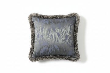 Nocturne V9A8678 - Grey-blue velvet cushion with distressed texture